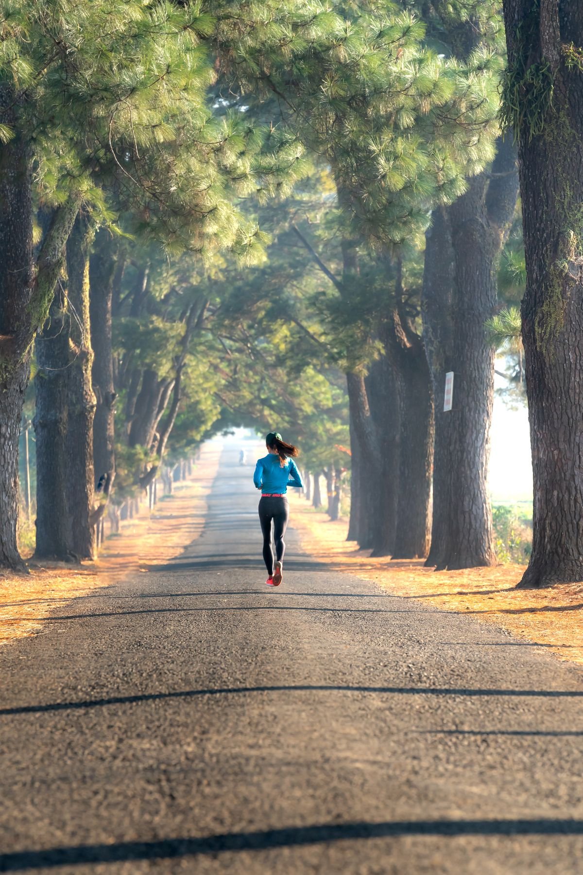 Young woman running in the park